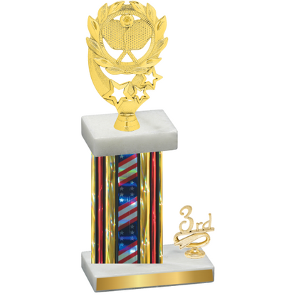 Accented Single Flag USA Third Place Pickleball Trophy