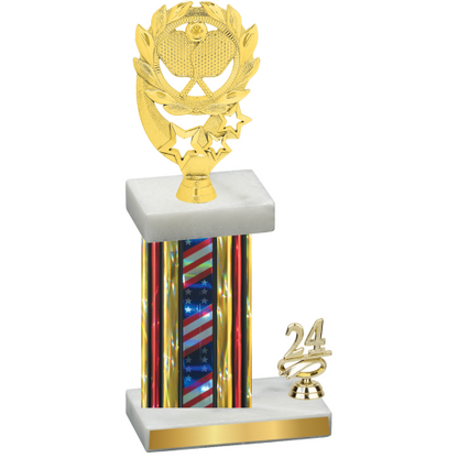 Accented Single Flag USA Year Pickleball Trophy