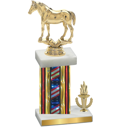 Accented Single Flag USA Victory Horses Trophy