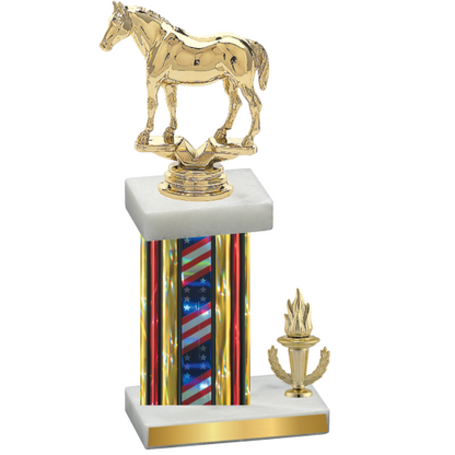 Accented Single Flag USA Victory Horses Trophy