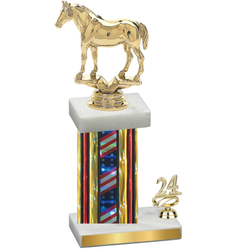 Accented Single Flag USA Year Horses Trophy