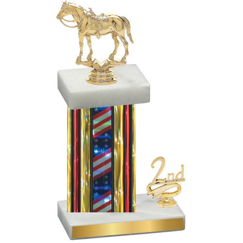 Accented Single Flag USA Second Place Horses Trophy