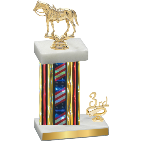 Accented Single Flag USA Third Place Horses Trophy