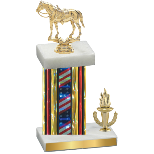 Accented Single Flag USA Victory Horses Trophy