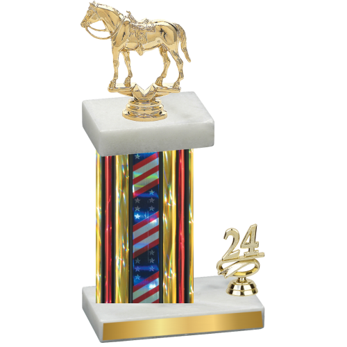 Accented Single Flag USA Year Horses Trophy