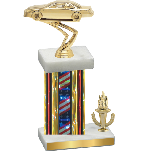 Accented Single Flag USA Victory Cars Trophy