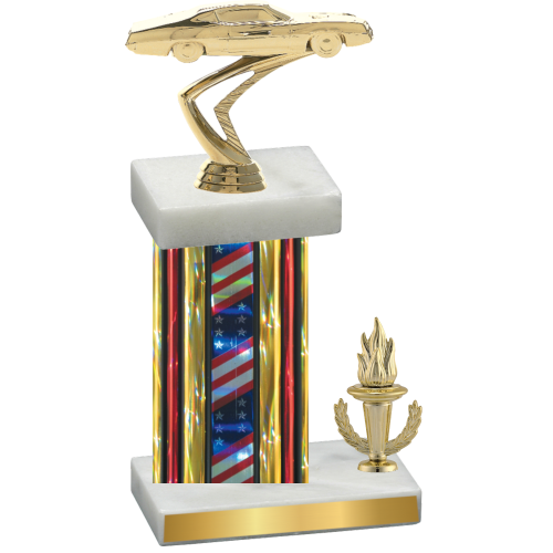 Accented Single Flag USA Victory Cars Trophy