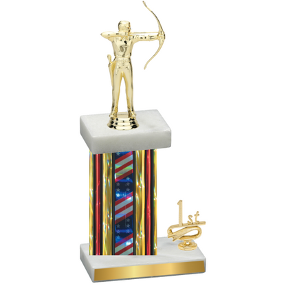 Accented Single Flag USA First Place Archery Trophy