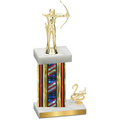 Accented Single Flag USA Second Place Archery Trophy