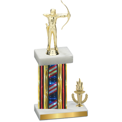 Accented Single Flag USA Victory Archery Trophy