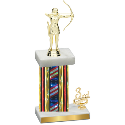 Accented Single Flag USA Third Place Archery Trophy