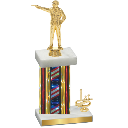 Accented Single Flag USA First Place Shooter Trophy