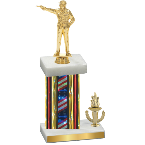 Accented Single Flag USA Victory Shooter Trophy