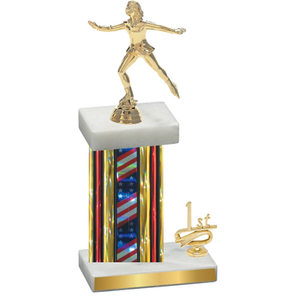 Accented Single Flag USA First Place Skater Trophy