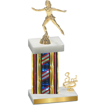 Accented Single Flag USA Third Place Skater Trophy