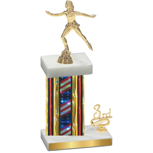 Accented Single Flag USA Third Place Skater Trophy