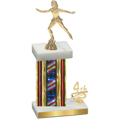 Accented Single Flag USA Fourth Place Skater Trophy