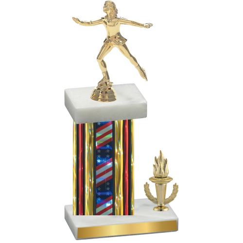 Accented Single Flag USA Victory Skater Trophy