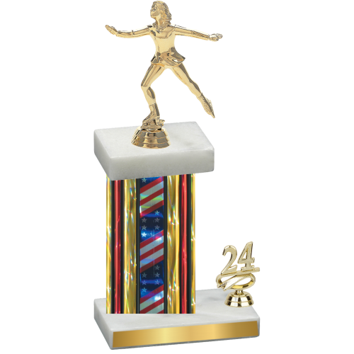 Accented Single Flag USA Year Skater Trophy