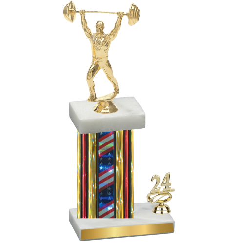 Accented Single Flag USA Year Weights Trophy