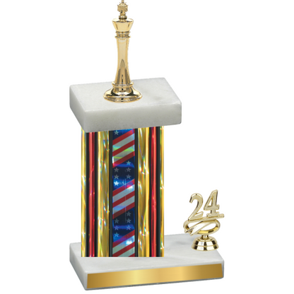 Accented Single Flag USA Year Chess Trophy