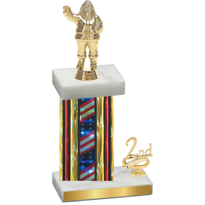 Accented Single Flag USA Second Place Holiday Trophy