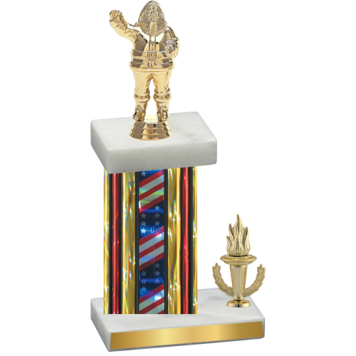 Accented Single Flag USA Victory Holiday Trophy