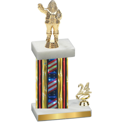 Accented Single Flag USA Year Holiday Trophy