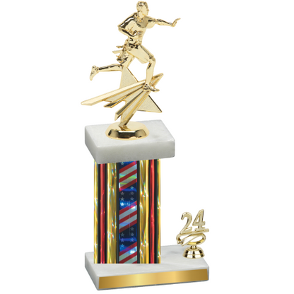 Accented Single Flag USA Year Flag Football Trophy