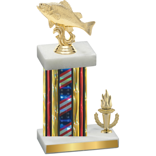 Accented Single Flag USA Victory Fishing Trophy