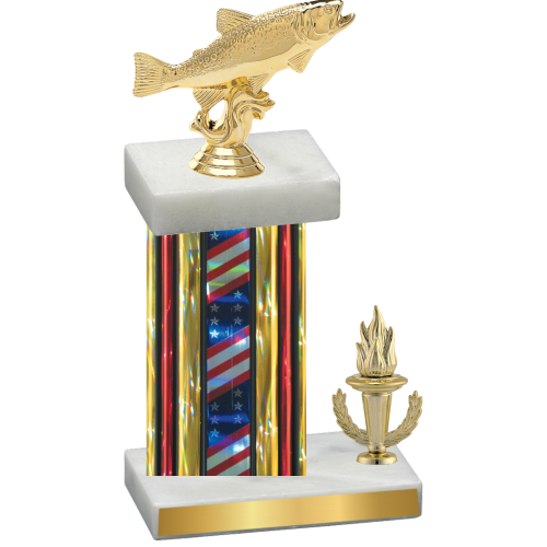 Accented Single Flag USA Victory Fishing Trophy