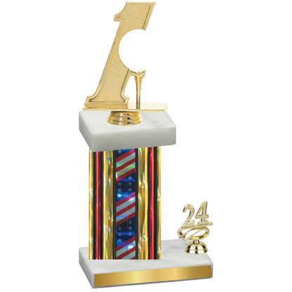 Accented Single Flag USA Year Golf Trophy