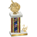 Accented Single Flag USA Second Place Baseball Trophy