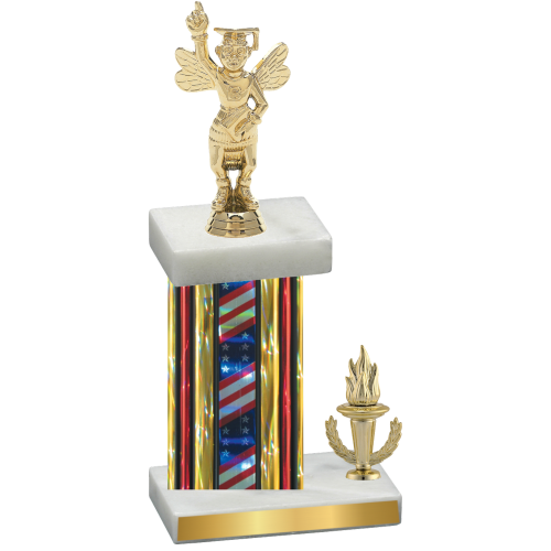 Accented Single Flag USA Victory Academics Trophy