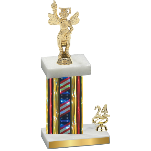 Accented Single Flag USA Year Academics Trophy