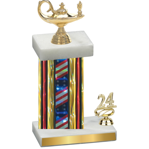 Accented Single Flag USA Year Academics Trophy