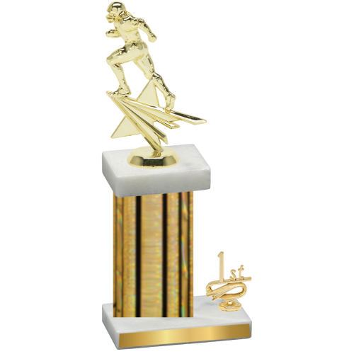 Accented Single Gold Glacier First Place Football Trophy