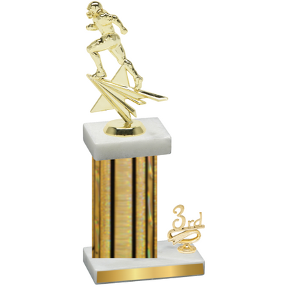 Accented Single Gold Glacier Third Place Football Trophy