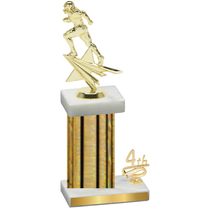 Accented Single Gold Glacier Fourth Place Football Trophy