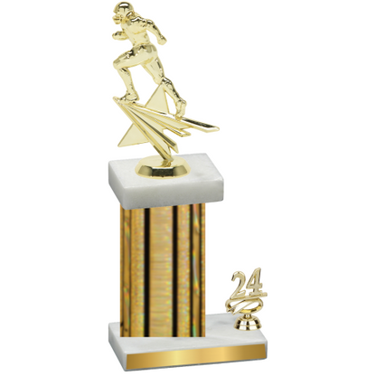 Accented Single Gold Glacier Year Football Trophy