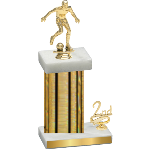 Accented Single Gold Glacier Second Place Soccer Trophy