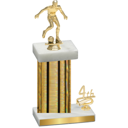 Accented Single Gold Glacier Fourth Place Soccer Trophy