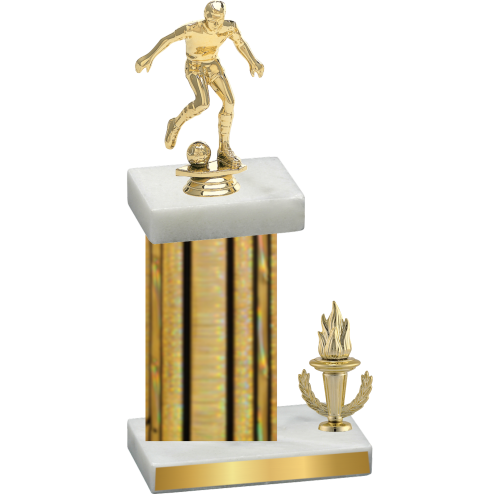 Accented Single Gold Glacier Victory Soccer Trophy