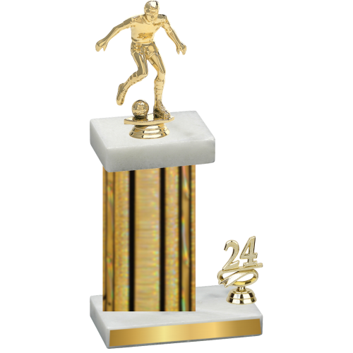 Accented Single Gold Glacier Year Soccer Trophy