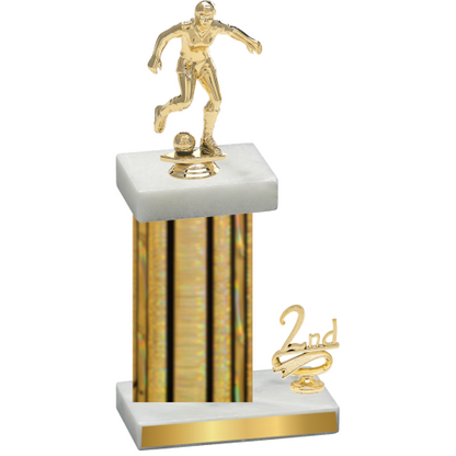 Accented Single Gold Glacier Second Place Soccer Trophy