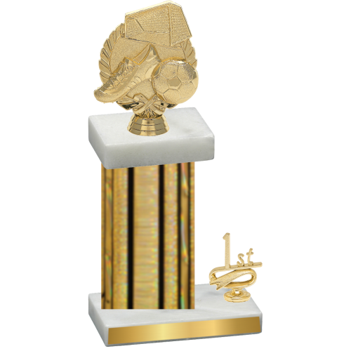 Accented Single Gold Glacier First Place Soccer Trophy