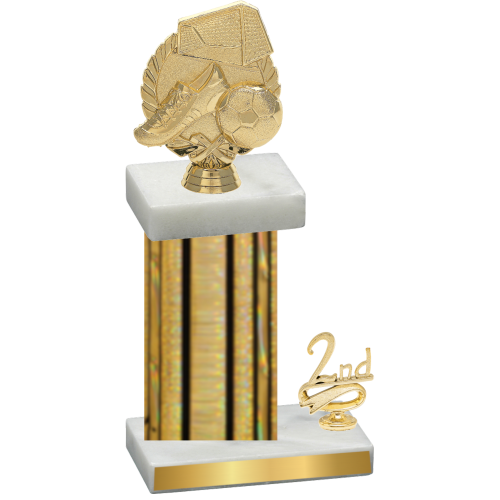 Accented Single Gold Glacier Second Place Soccer Trophy