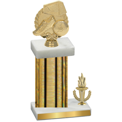 Accented Single Gold Glacier Victory Soccer Trophy