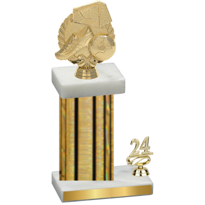 Accented Single Gold Glacier Year Soccer Trophy