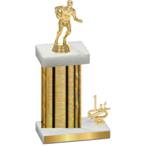 Accented Single Gold Glacier First Place Rugby Trophy